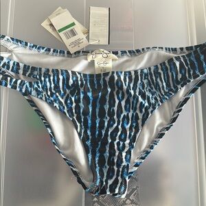Jessica Simpson Blue and Black Swim Bottom